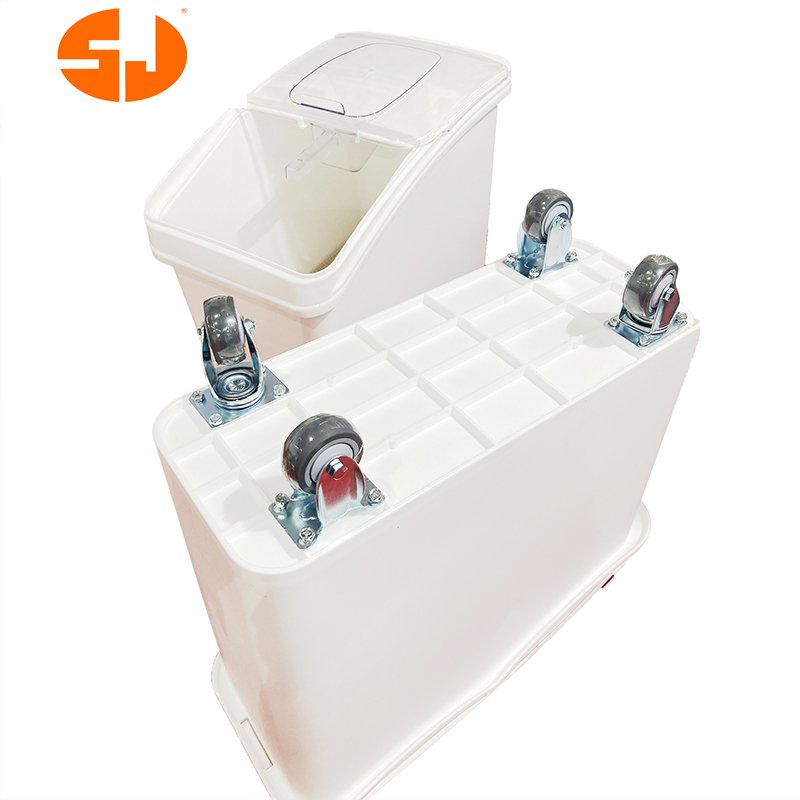 10-120L Ingredient Bin White with Clear Flip Top Lid