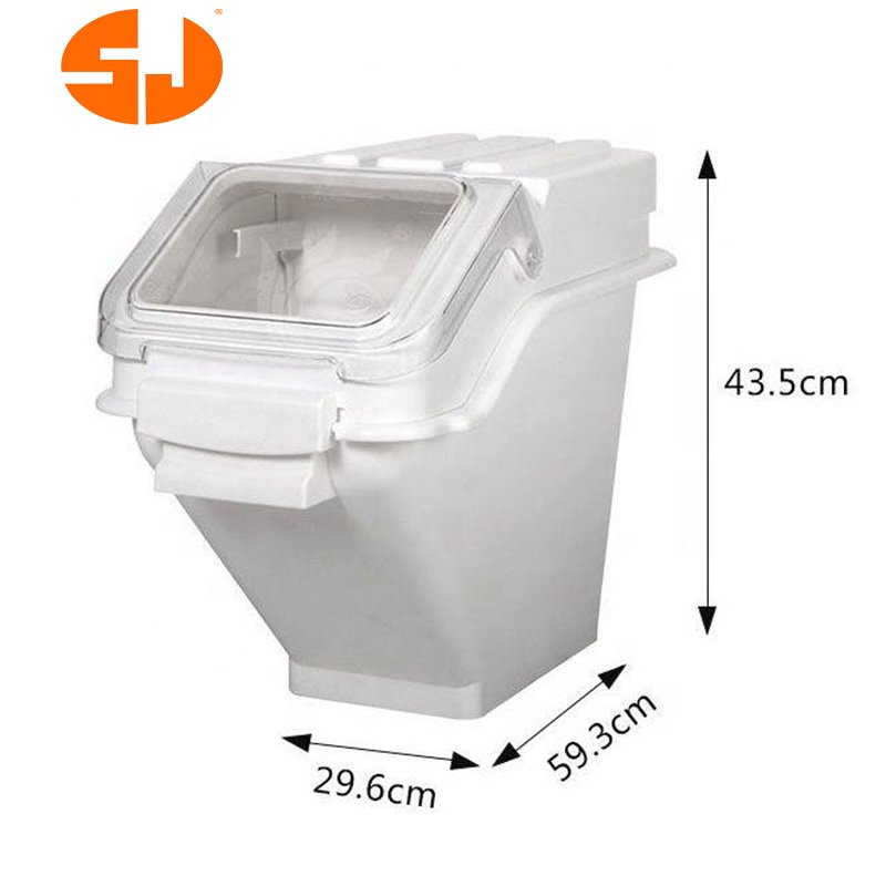 10-120L Ingredient Bin White with Clear Flip Top Lid