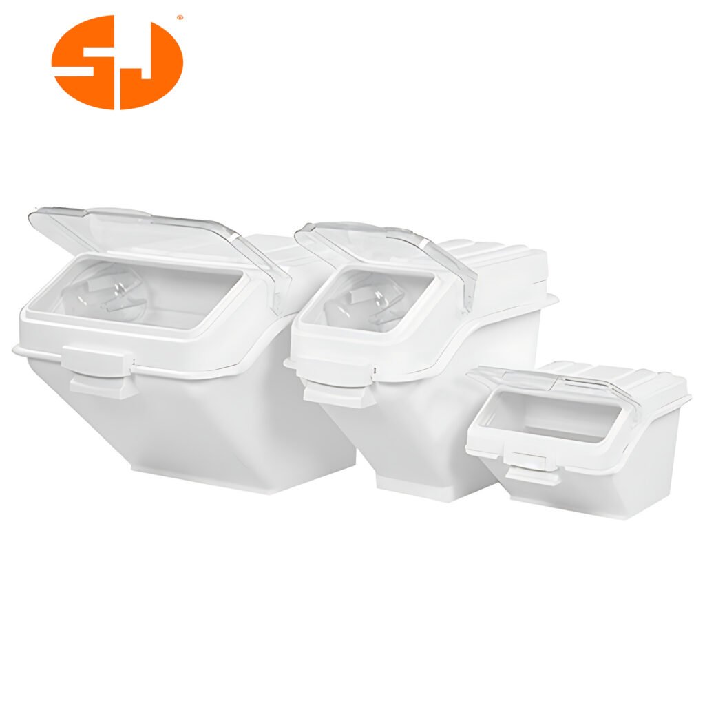10-120L Ingredient Bin White with Clear Flip Top Lid