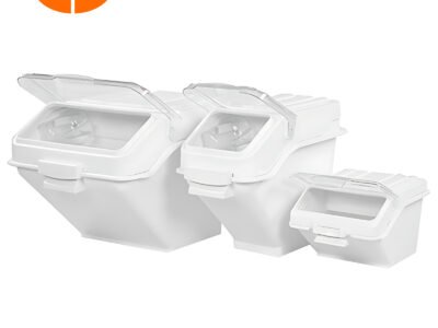10-120L Ingredient Bin White with Clear Flip Top Lid
