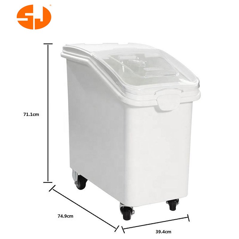 10-120L Ingredient Bin White with Clear Flip Top Lid